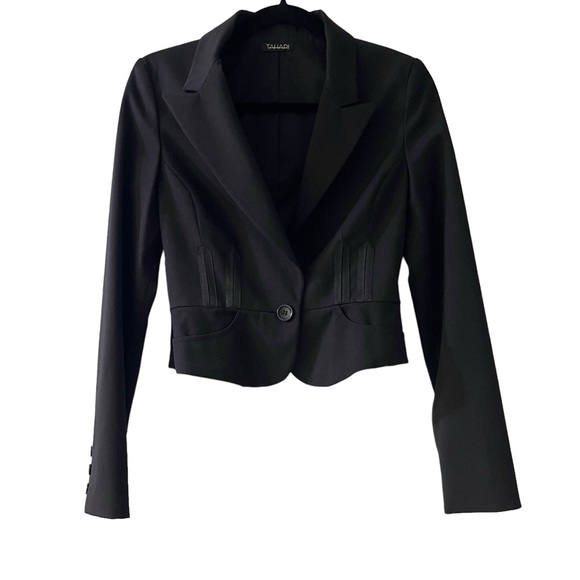 ❤️ Tahari Fitted Black Military Style Blazer - Picture 3 of 8